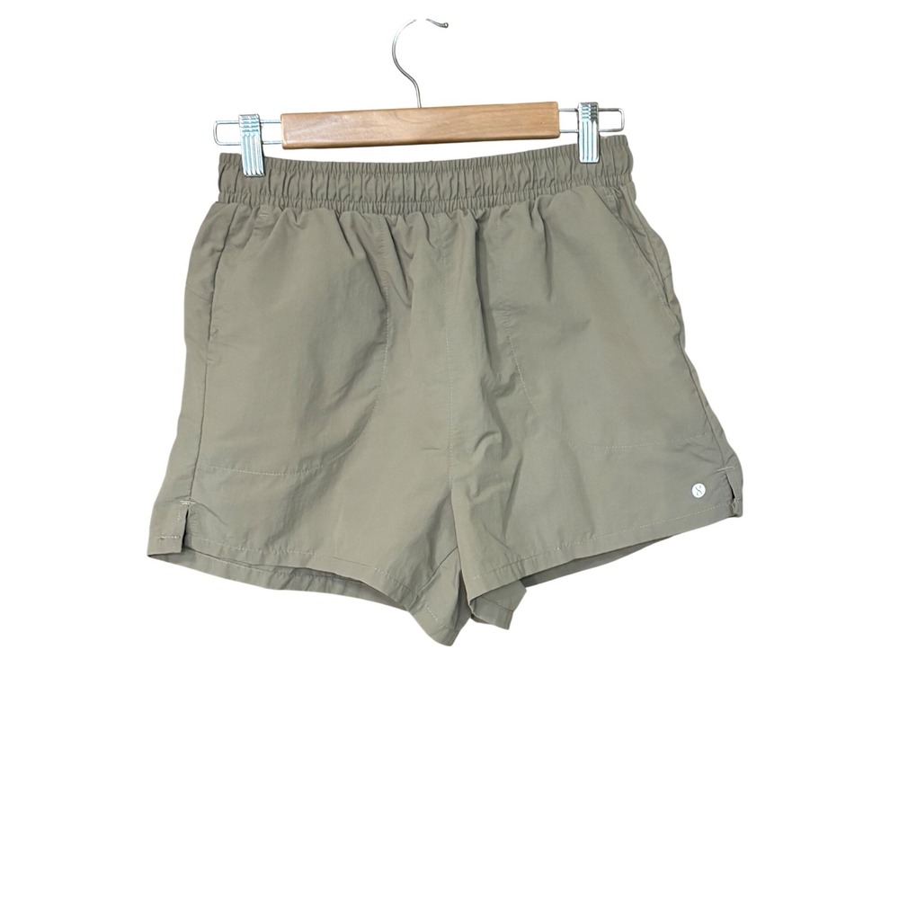 Layer 8 Womens Qwick-Dry Athletic Shorts Olive Green Khaki Running Hiking Small